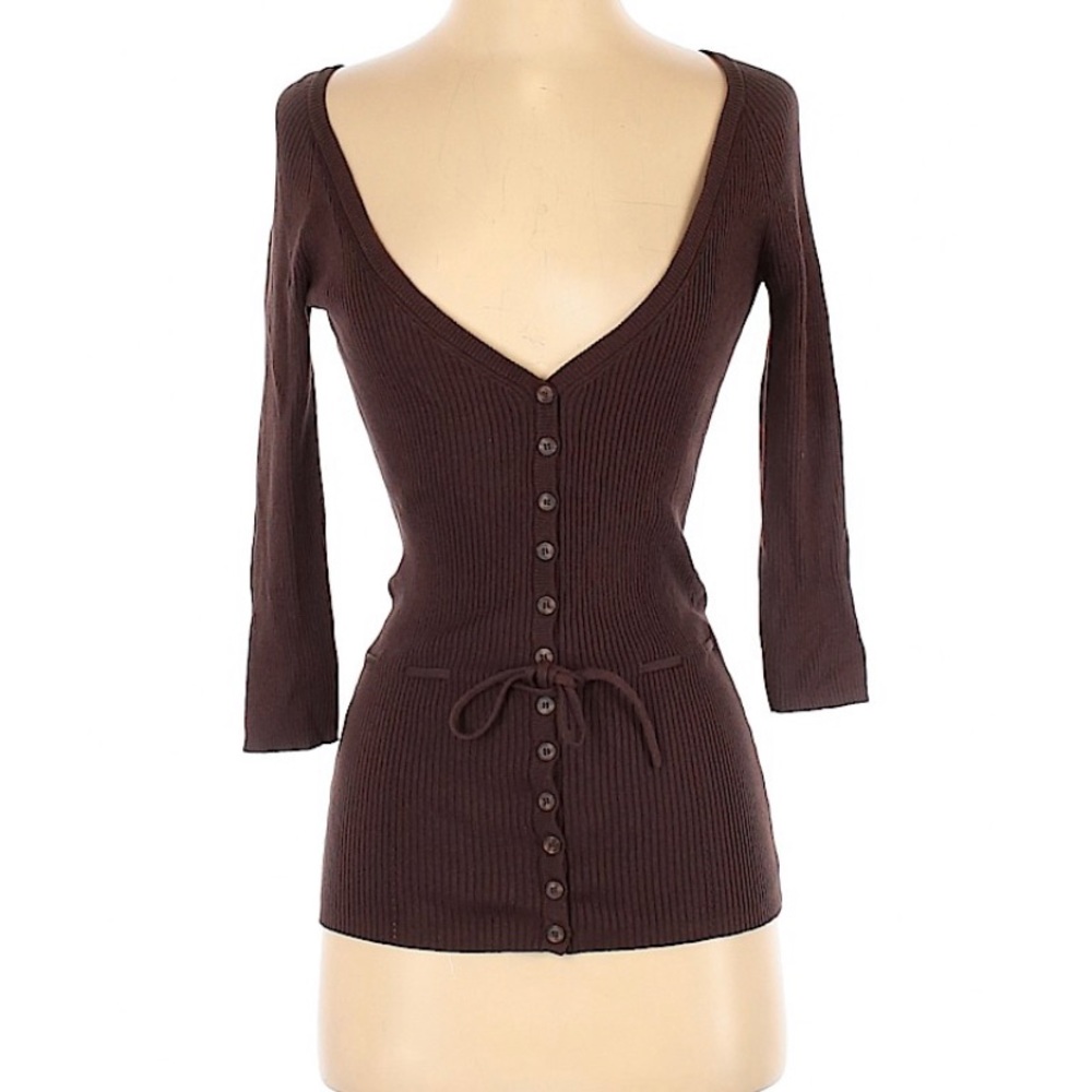 Diane von Furstenburg Brown Cardigan Sweater S